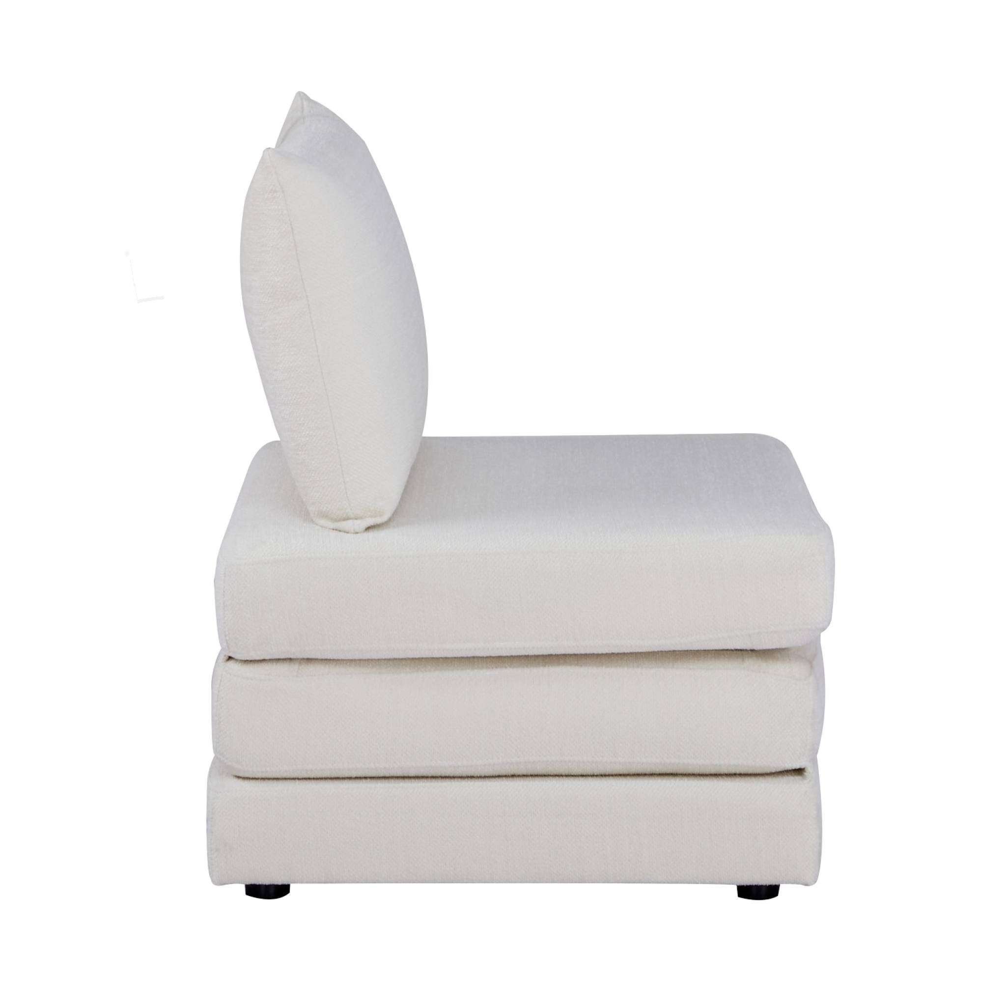 Chauffeuse matelas convertible blanc cassé tissu chenille 1 place Fold