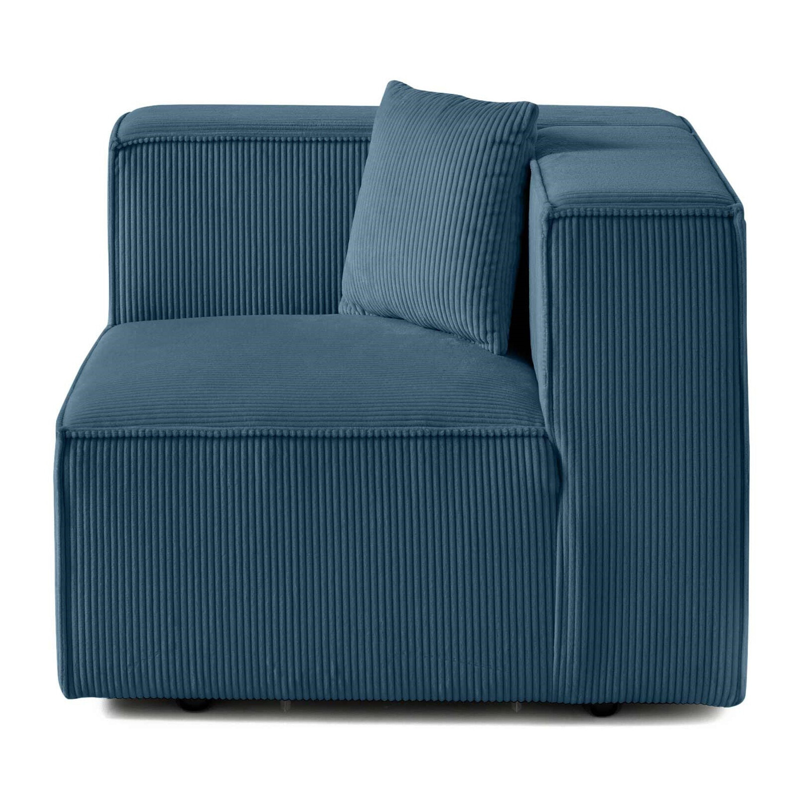 Arty - module d'assise gauche - en velours côtelé - Bleu