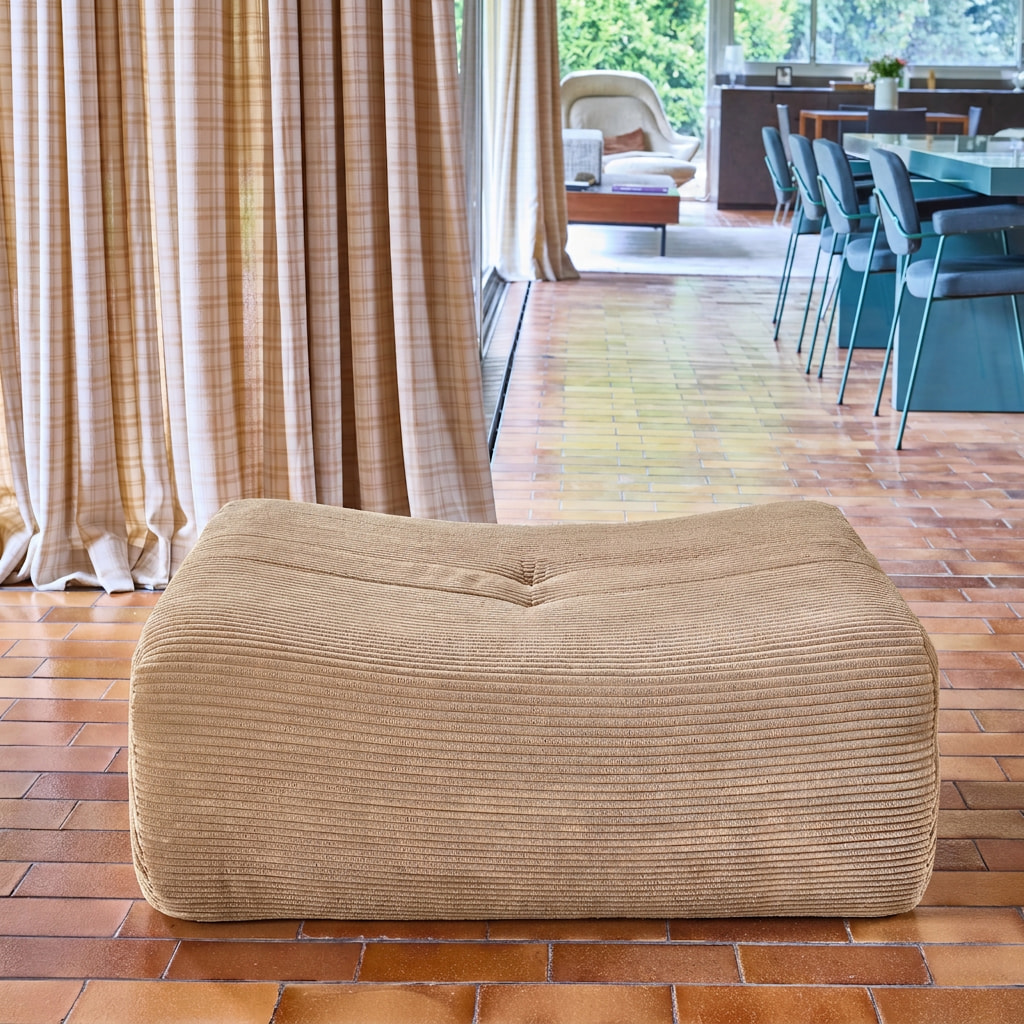Pouf, repose-pieds compressé pour chauffeuse Sokol velours côtelé SOKOL