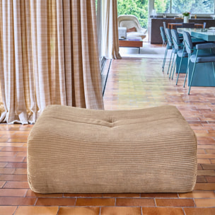 Pouf, repose-pieds compressé pour chauffeuse Sokol velours côtelé SOKOL