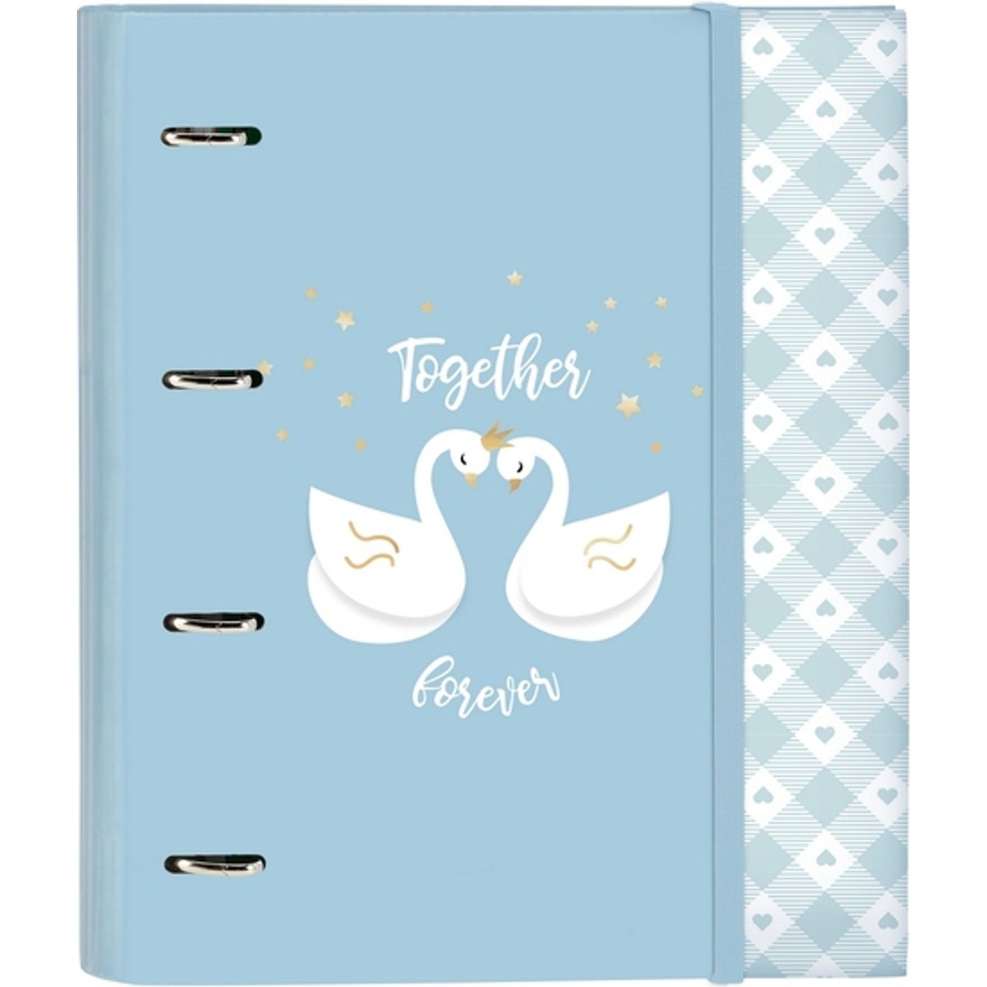 Carpeta 4 anillas 35mm c/recambio glowlab "cisnes"