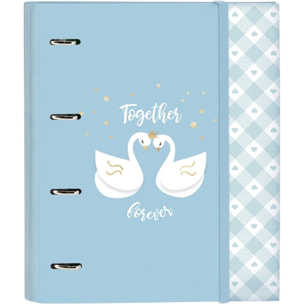 Carpeta 4 anillas 35mm c/recambio glowlab "cisnes"