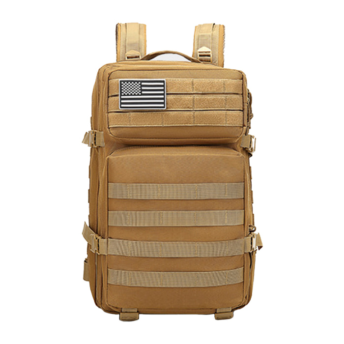 Mochila táctica militar de 45 Litros con sistema Molle de gran capacidad e impermeable. Perfecta para emergencias, días de caza, senderismo y acampadas.