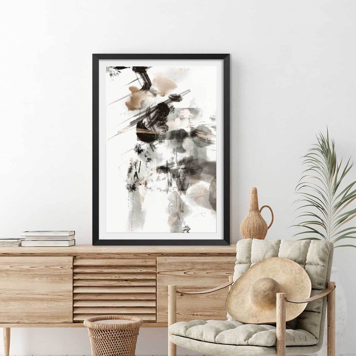 Affiche Chaos sauvage Affiche + cadre en bois - Noir