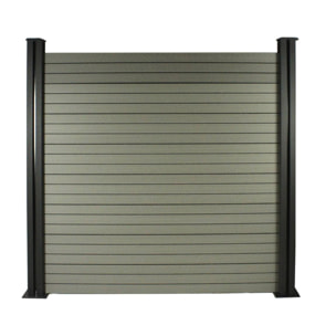 Kit Clôture 4.8 x 1.2 m composite - Kit de fixation offert - Gris