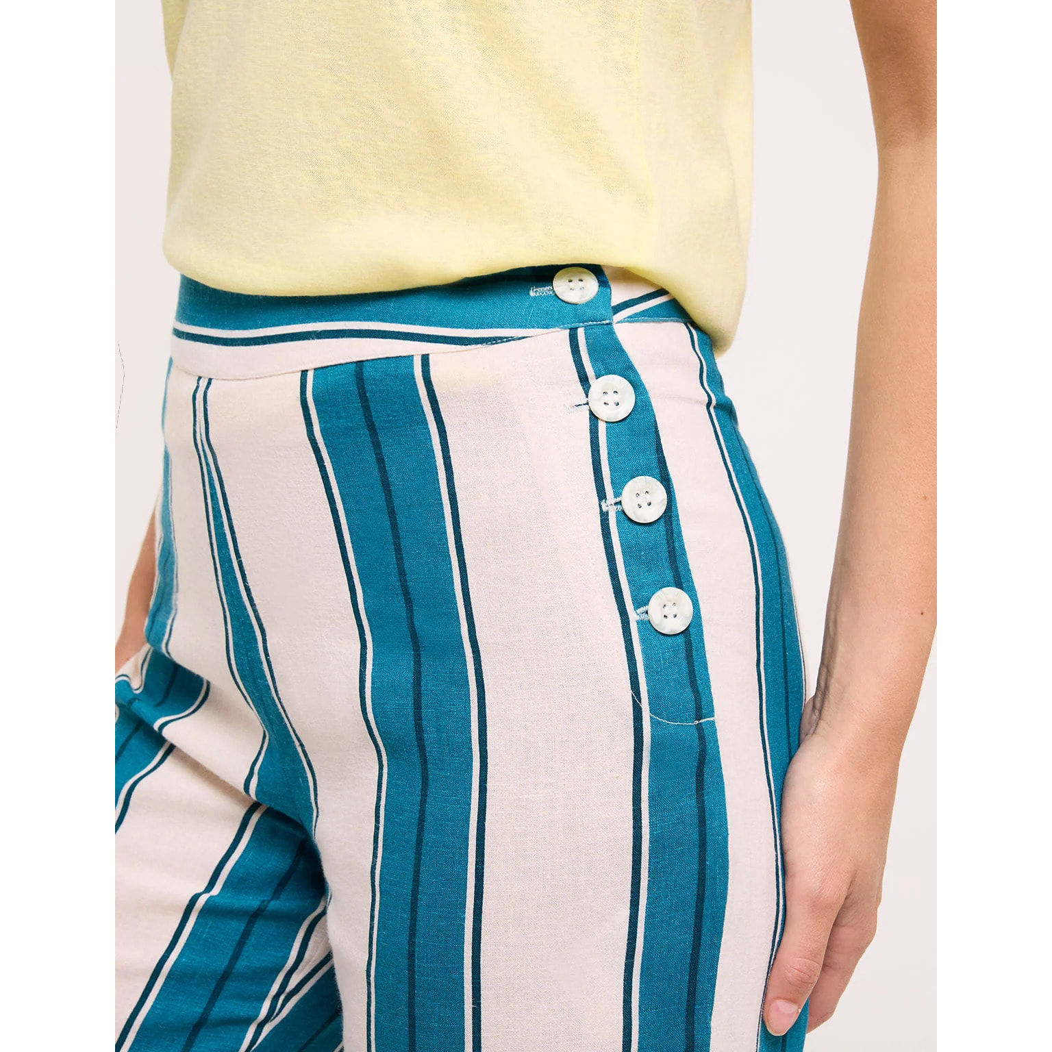 Pantalón Largo Turquesa Rayas - Doven