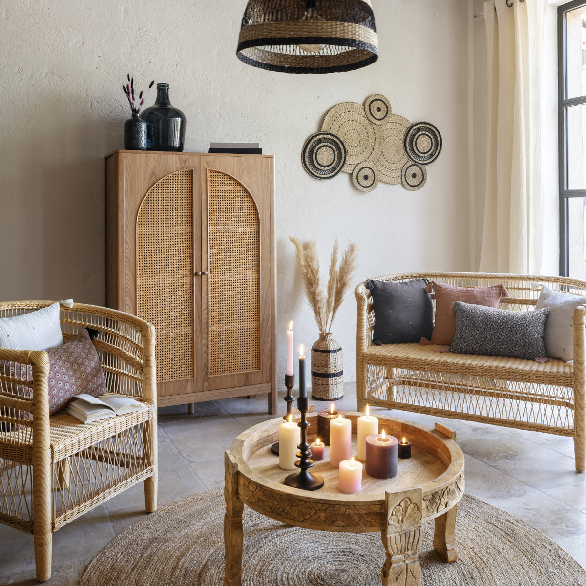 Table d'appoint "Gypsy" - bois de manguier D75 cm