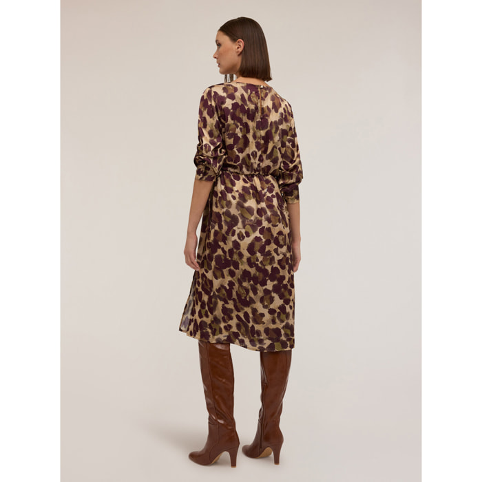 Motivi - Vestido efecto cruzado estampado camuflaje - Verde militare