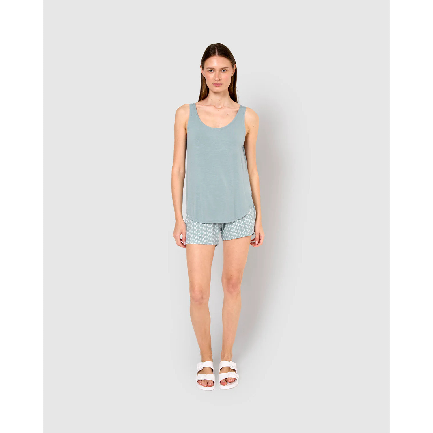 Pigiama spalline viscosa tiara blu