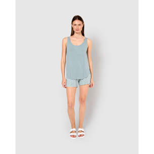 Pigiama spalline viscosa tiara blu