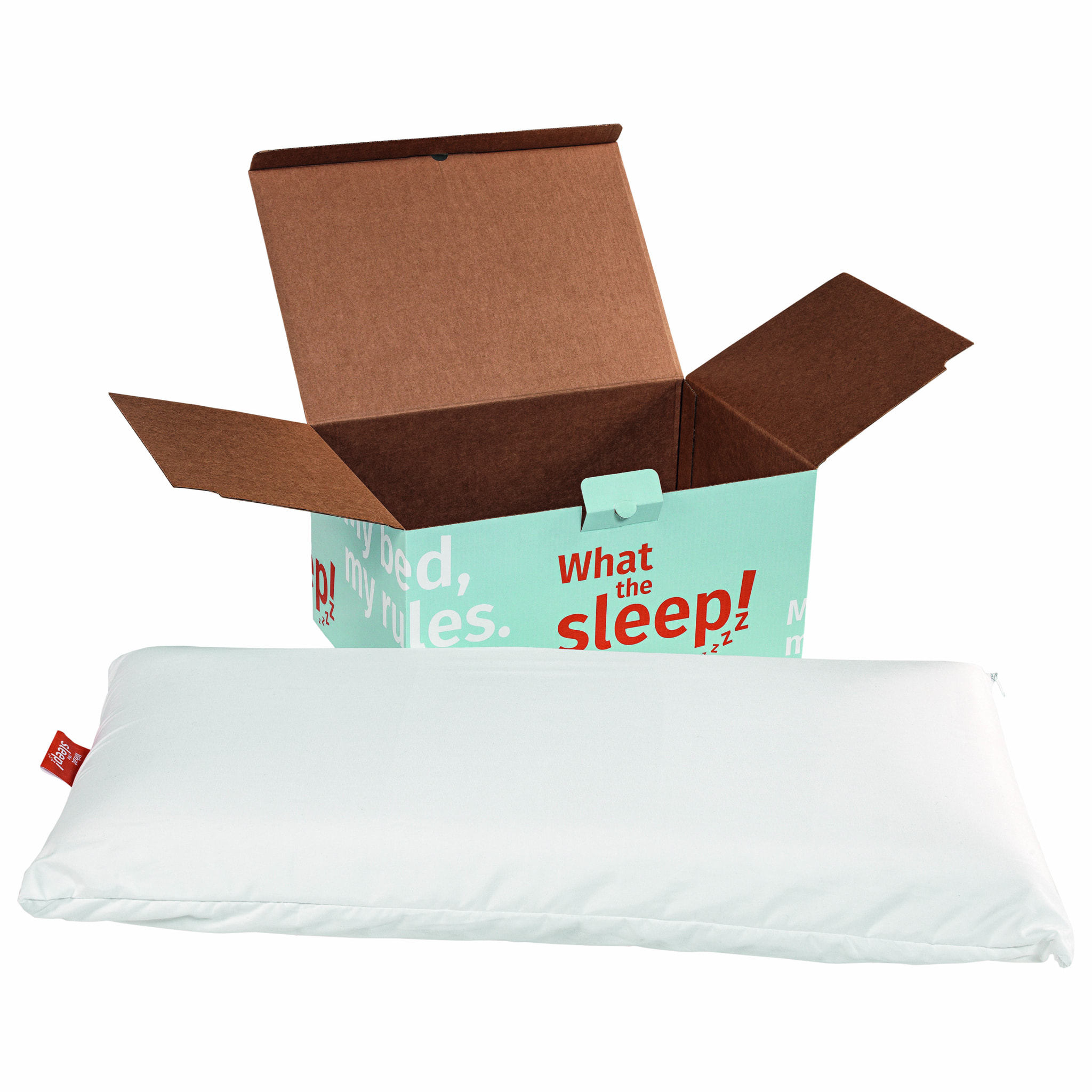 Almohada de Fibra Firmeza Media-Alta, Alta transpirabilidad, Tejido y Fibra de Origen Reciclado, Hipoalergénica, Ideal Dormir de Lado y Cambio de Postura DRUMS · WHAT THE SLEEP