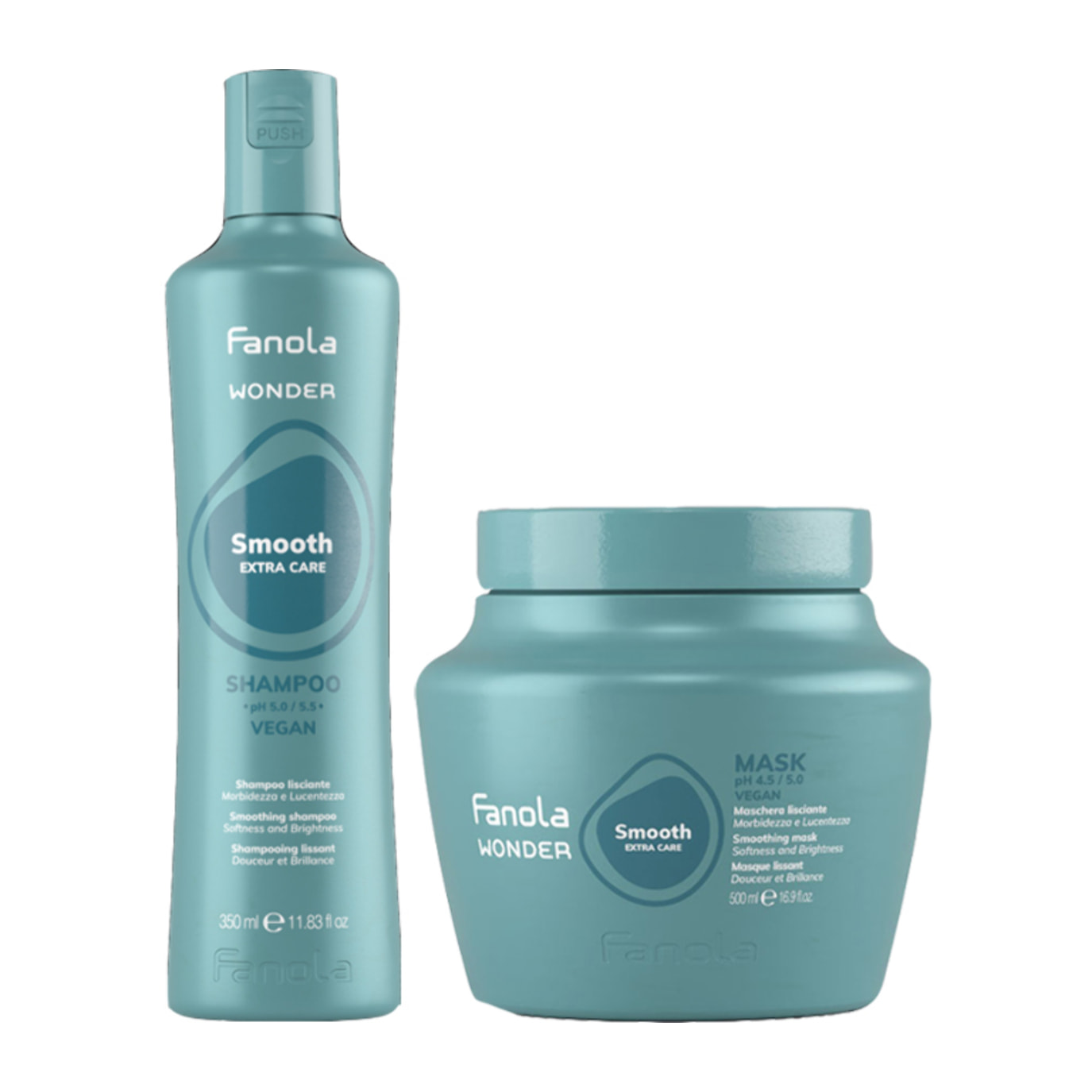FANOLA Kit Wonder Smooth Shampoo 350ml + Mask 500ml