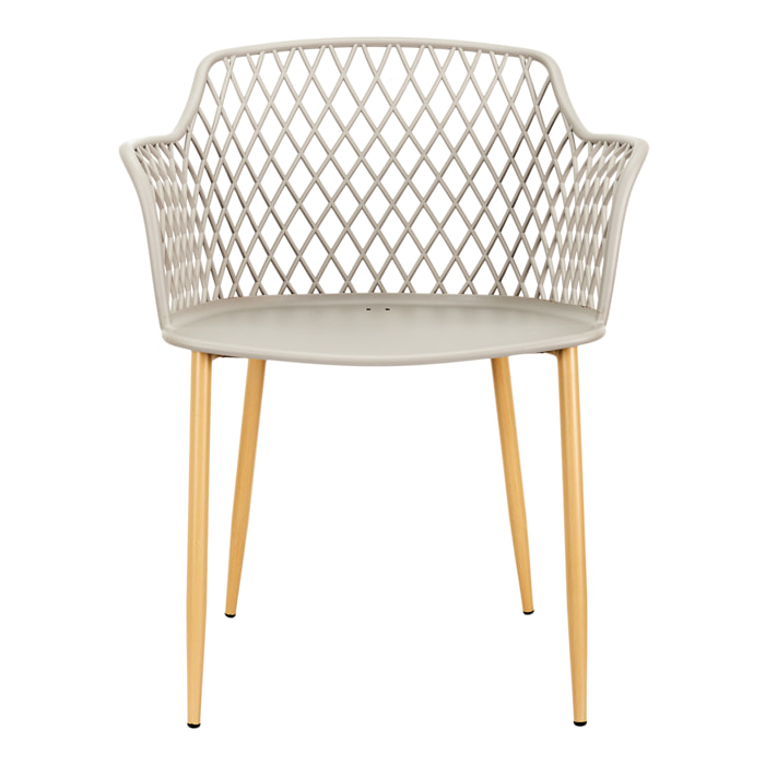 Fauteuil Exterieur Malaga Taupe - Lot De 4