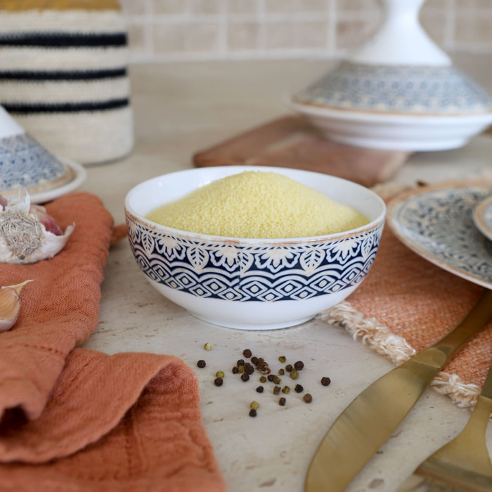 Lot de 6 coupelles en porcelaine bleue 12cm BYZANCE