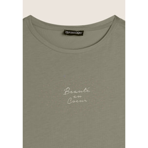 T-shirt regular con grafica oro chiaro