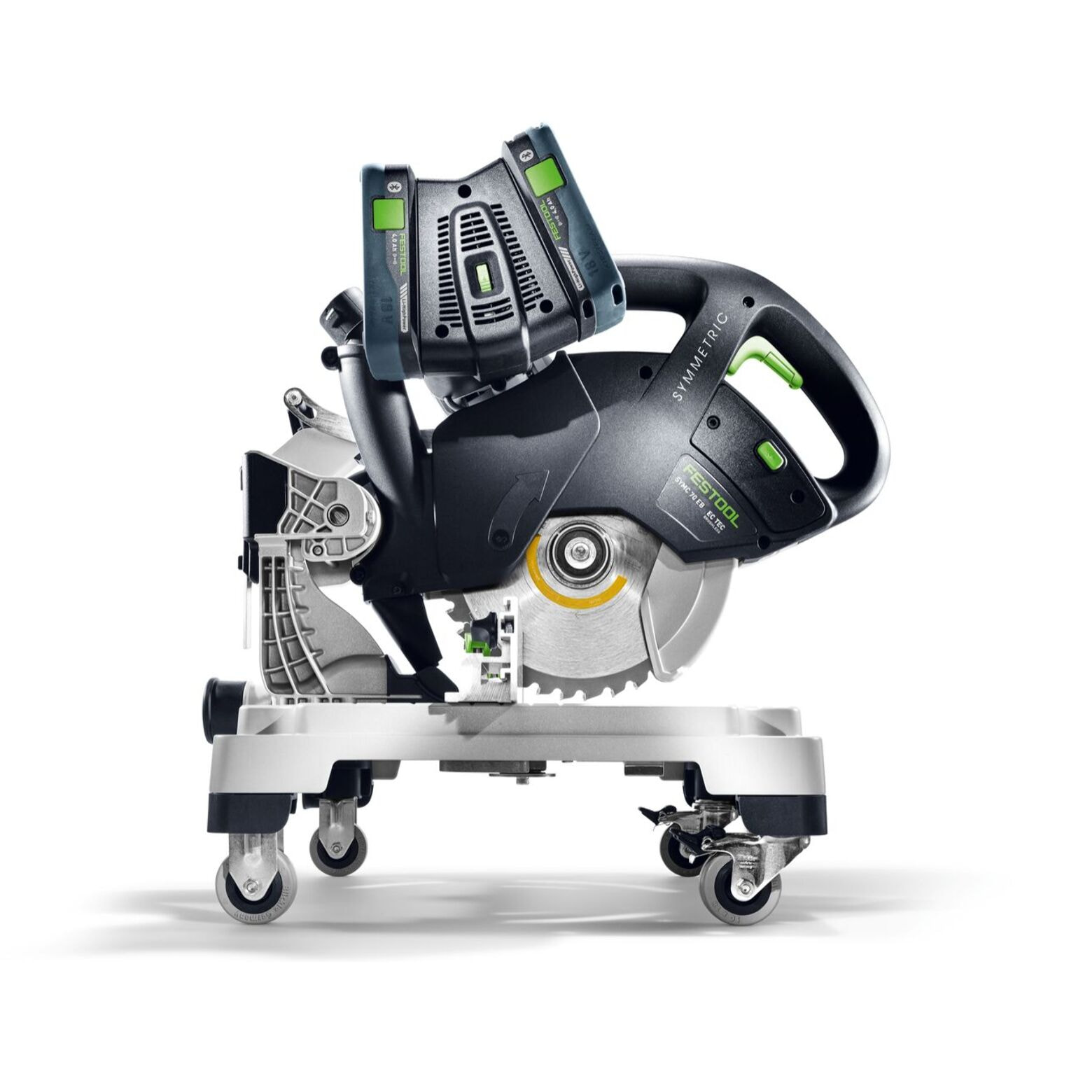 Scie à onglets sans fil SYMMETRIC SYMC 70 4,0 EBI-Plus - FESTOOL - avec 2 batteries 18v 4.0Ah - chargeur - sytainer - 577464