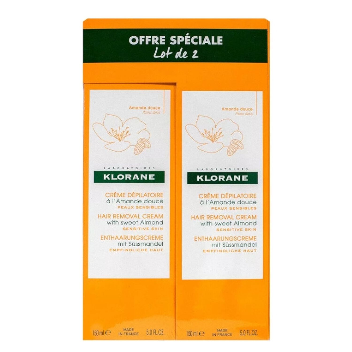 Sweet Almond - Duo Crème dépilatoire Jambes Amande Douce - 2x150 ml