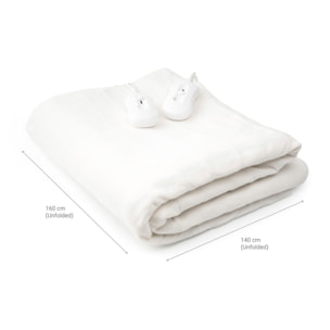 Surmatelas Chauffant Électrique Double Blewarm InnovaGoods 60+60 W 140 x 160 cm Blanc - Blanc