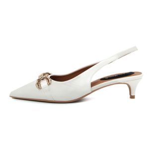 Slingback Donna colore Bianco-Altezza tacco:5cm