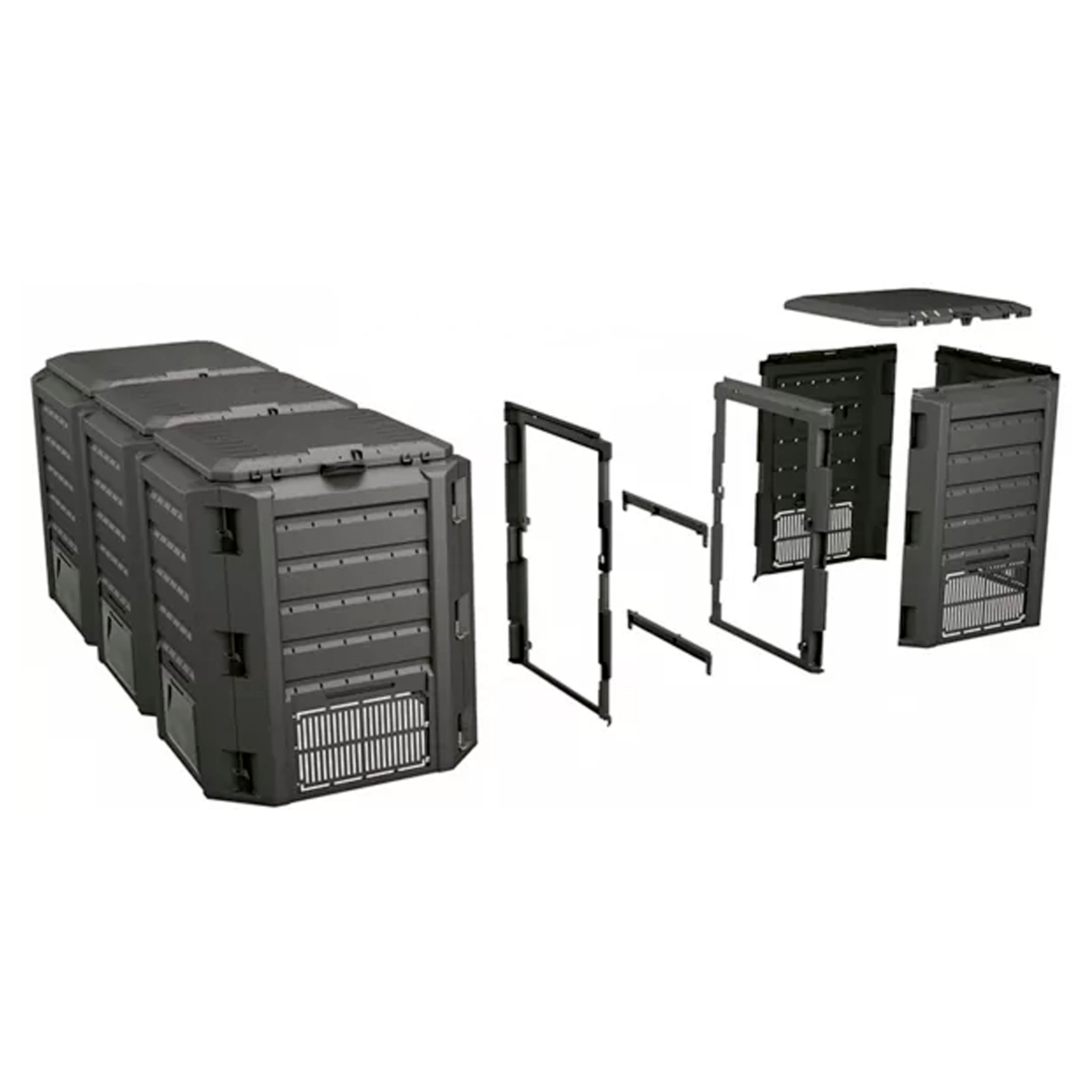 Planta de compostaje module compogreen 1600l., dimensiones (mm) 2610x719x826, color negro