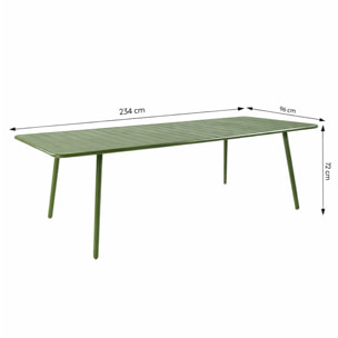 Table de jardin 10-12 places 234cm verte EVORA