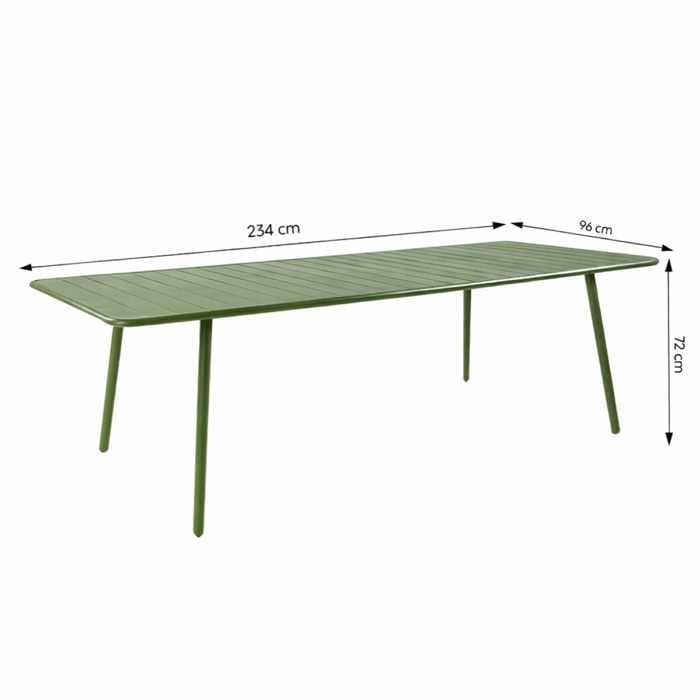 Table de jardin 10-12 places 234cm verte EVORA