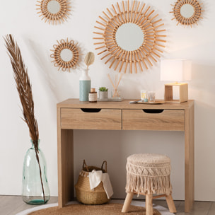 Lampe "Pojo" - bois et blanc - H32 cm