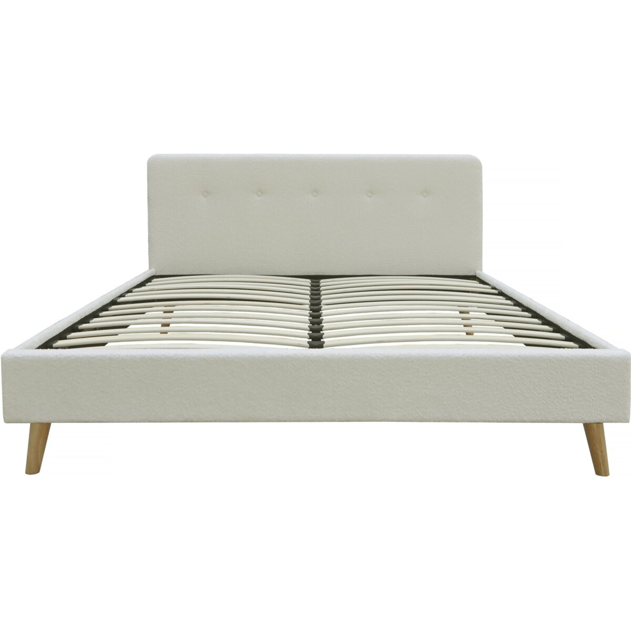 Lit tissu bouclette "Nemo" - 160 x 200 cm - Crème