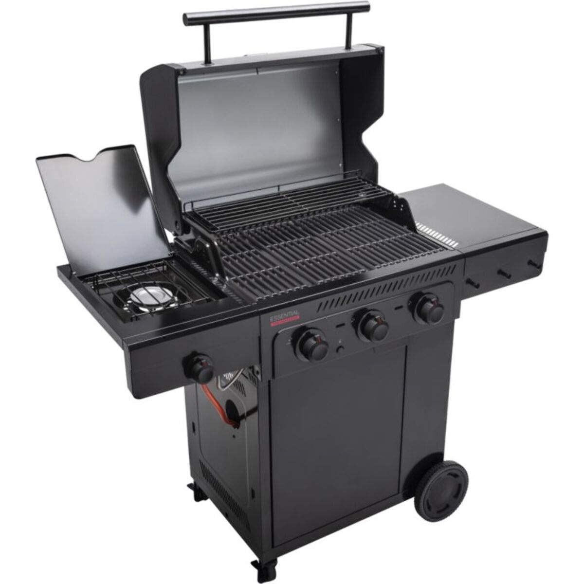 Barbecue gaz CHAR BROIL Essential 3G, sur chariot, 4 brûleurs dont 1 latéral, surface de cuisson 64 x 45 cm