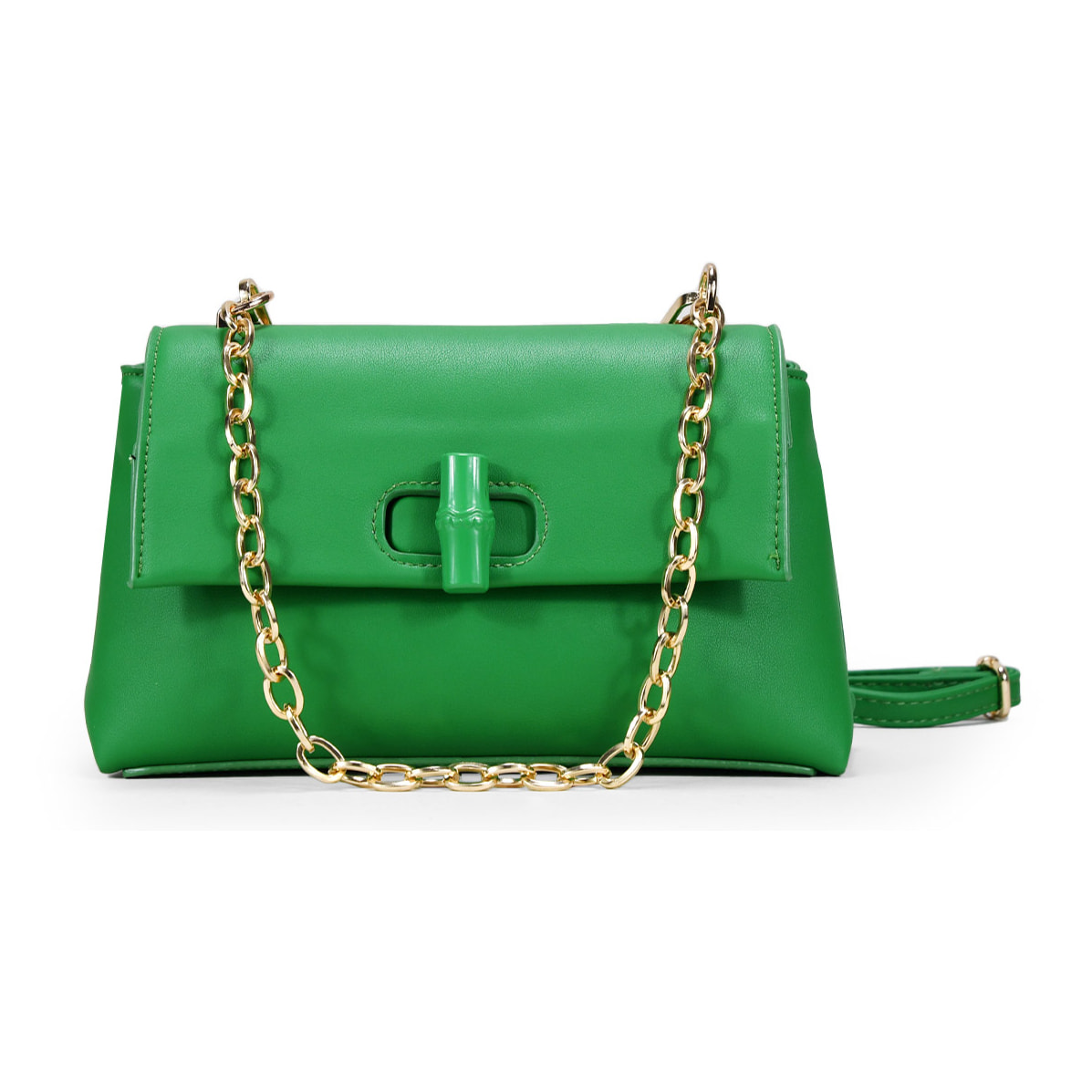 Bolso bandolera verde con solapa