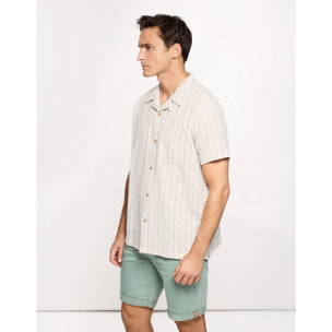 Camisa Calada a Rayas Blanca - Dobine