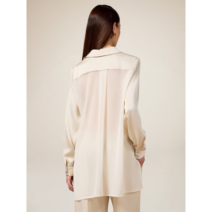 Oltre - Camicia in raso - Beige