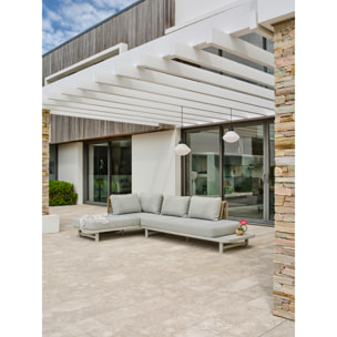 IRUN - Salon de jardin d'angle 6 places en corde tissée et aluminium