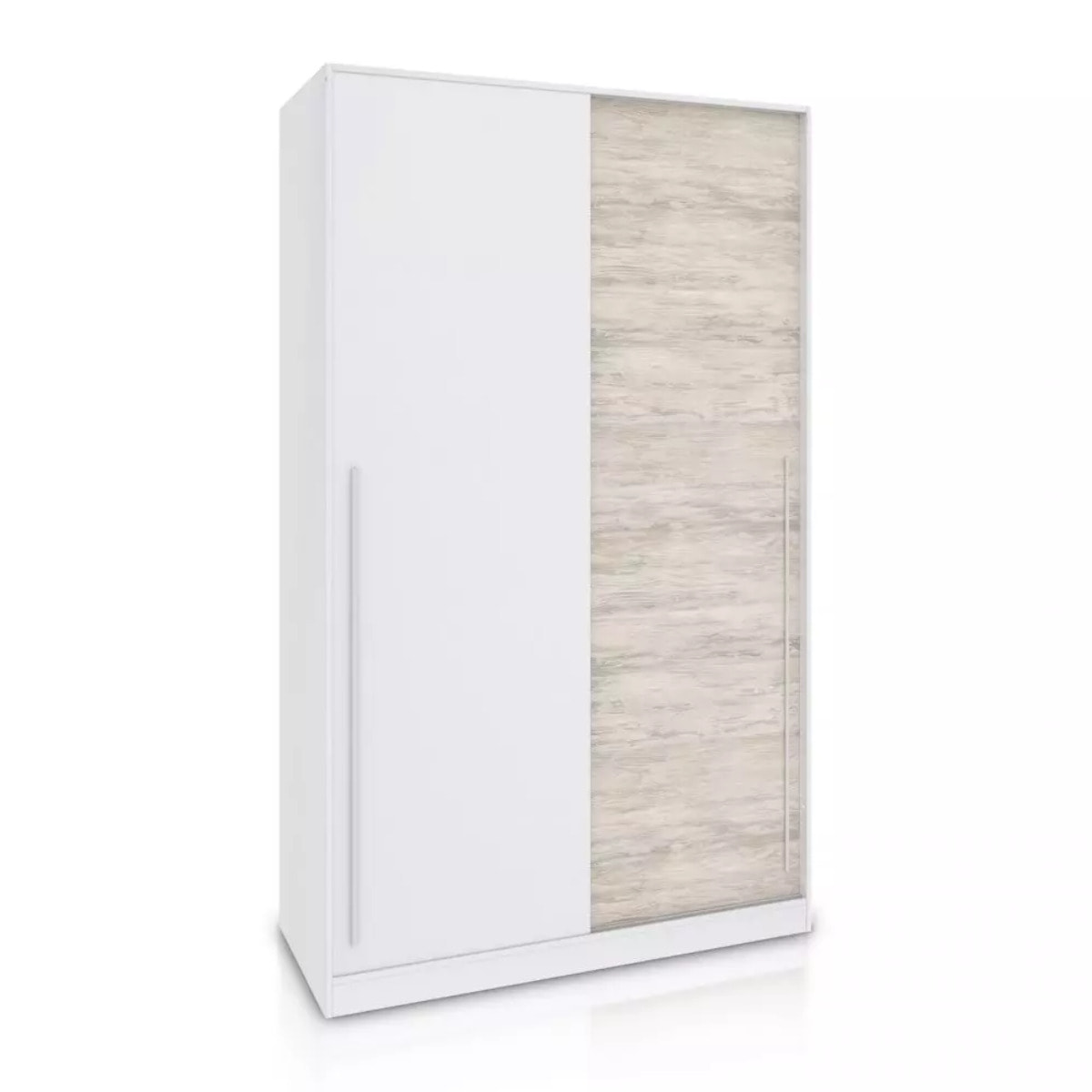 Armario de puertas correderas en blanco mate y blanco velho 120x200 cm Show Blanco Artik (Blanco Mate) – Blanco Velho
