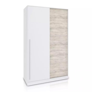 Armario de puertas correderas en blanco mate y blanco velho 120x200 cm Show Blanco Artik (Blanco Mate) – Blanco Velho