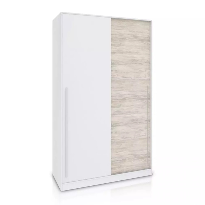 Armario de puertas correderas en blanco mate y blanco velho 120x200 cm Show Blanco Artik (Blanco Mate) – Blanco Velho