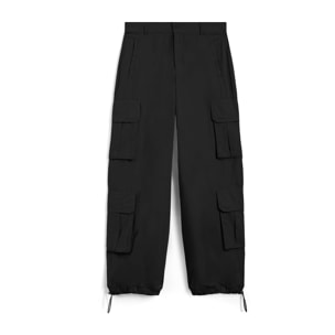 Pantaloni cargo baggy fit in popeline con quattro tasconi