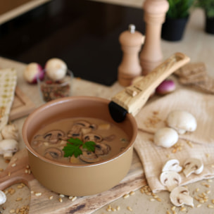 Batterie de cuisine 5 pièces en aluminium recyclé noisette