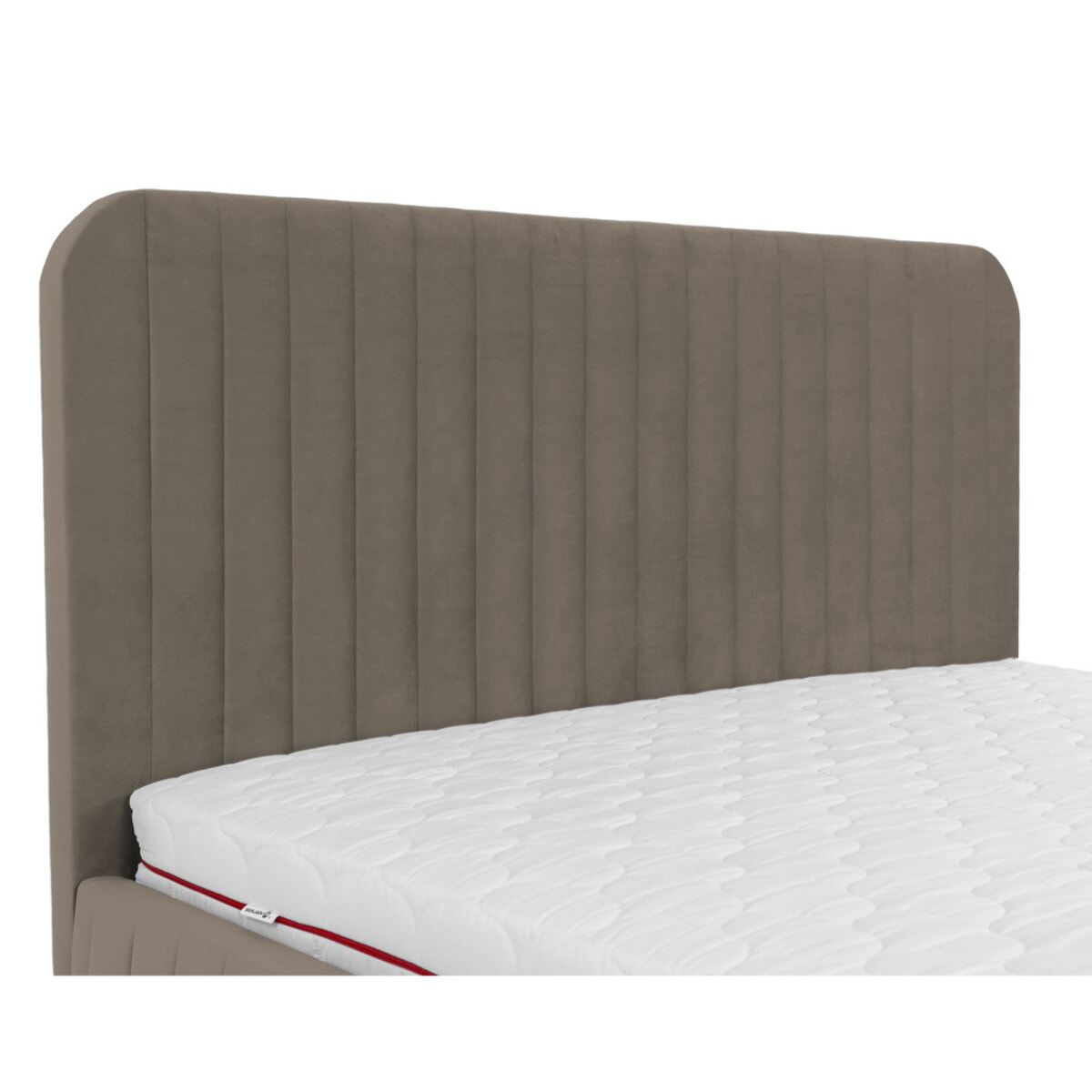 Stuart - lit coffre - 160x200 cm - sommier inclus - en velours - Taupe