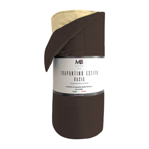 TRAPUNTINO ESTIVO BASIC PIAZZA E MEZZA, TINTA UNITA DOUBLEFACE