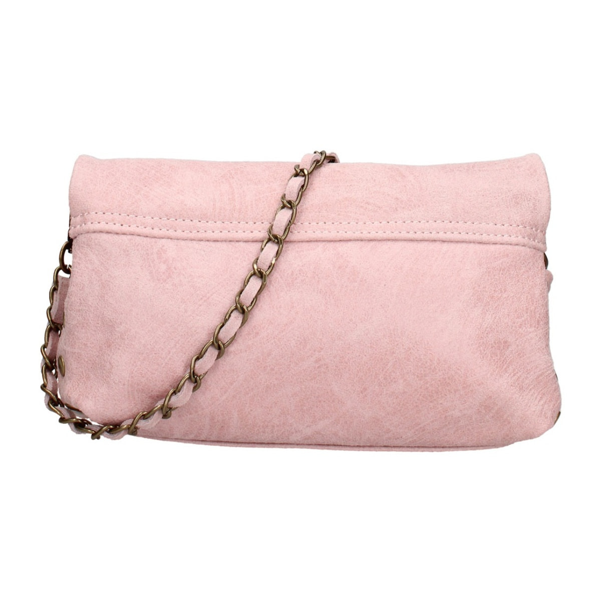 Borsa a tracolla da donna Made in Italy - Modello Floralia Lux - Pelle scamosciata - 25.0 x 15.0 x 11.0 cm