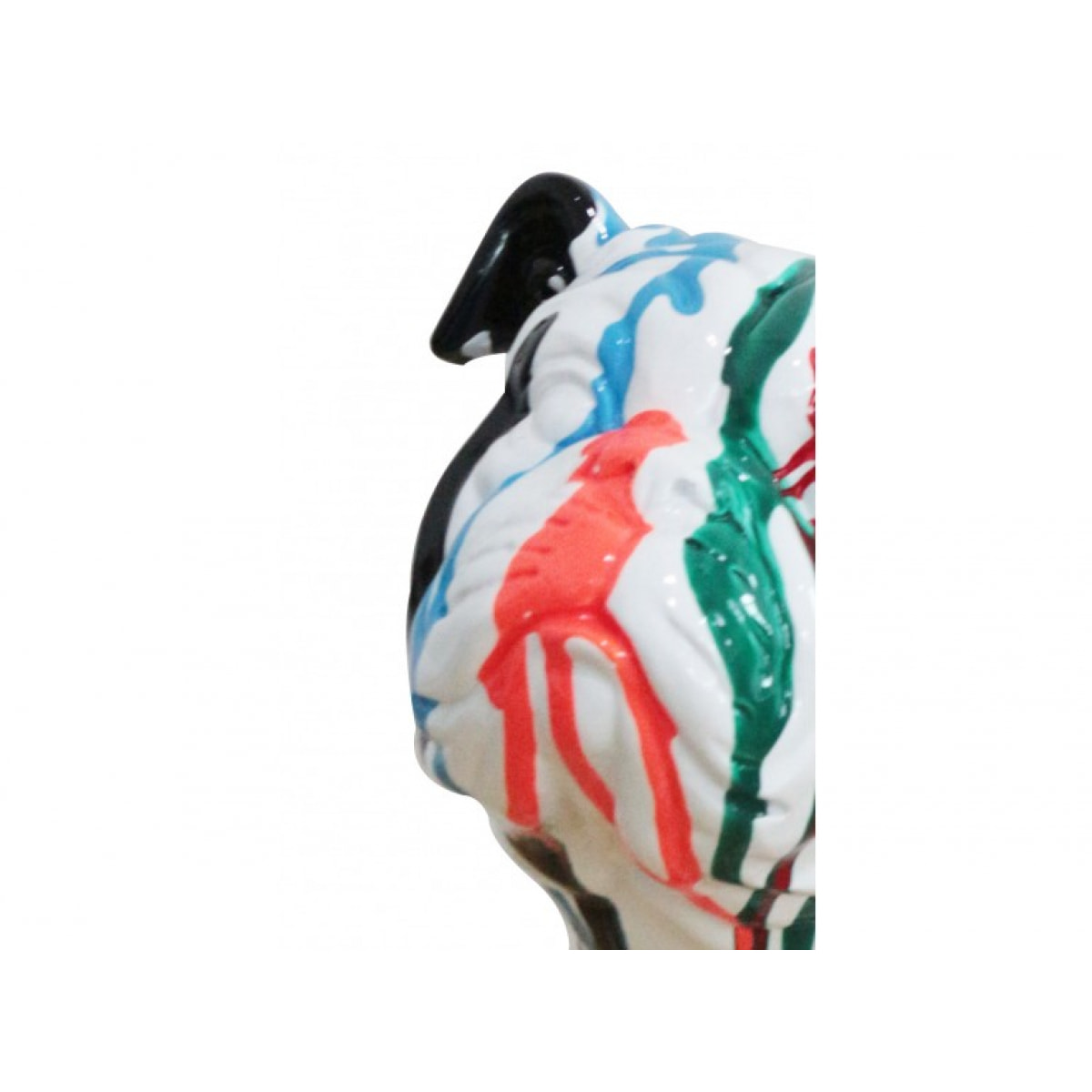 Statuette chien multicolore en résine H28cm - MEIKO