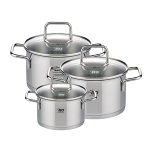 Set de 3 faitouts avec couvercles en verre Elo Citrin