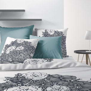 Parure De Couette 3pcs avec Taies oreiller 100% Coton Bio 47 Fils/cm2- Avec Amour