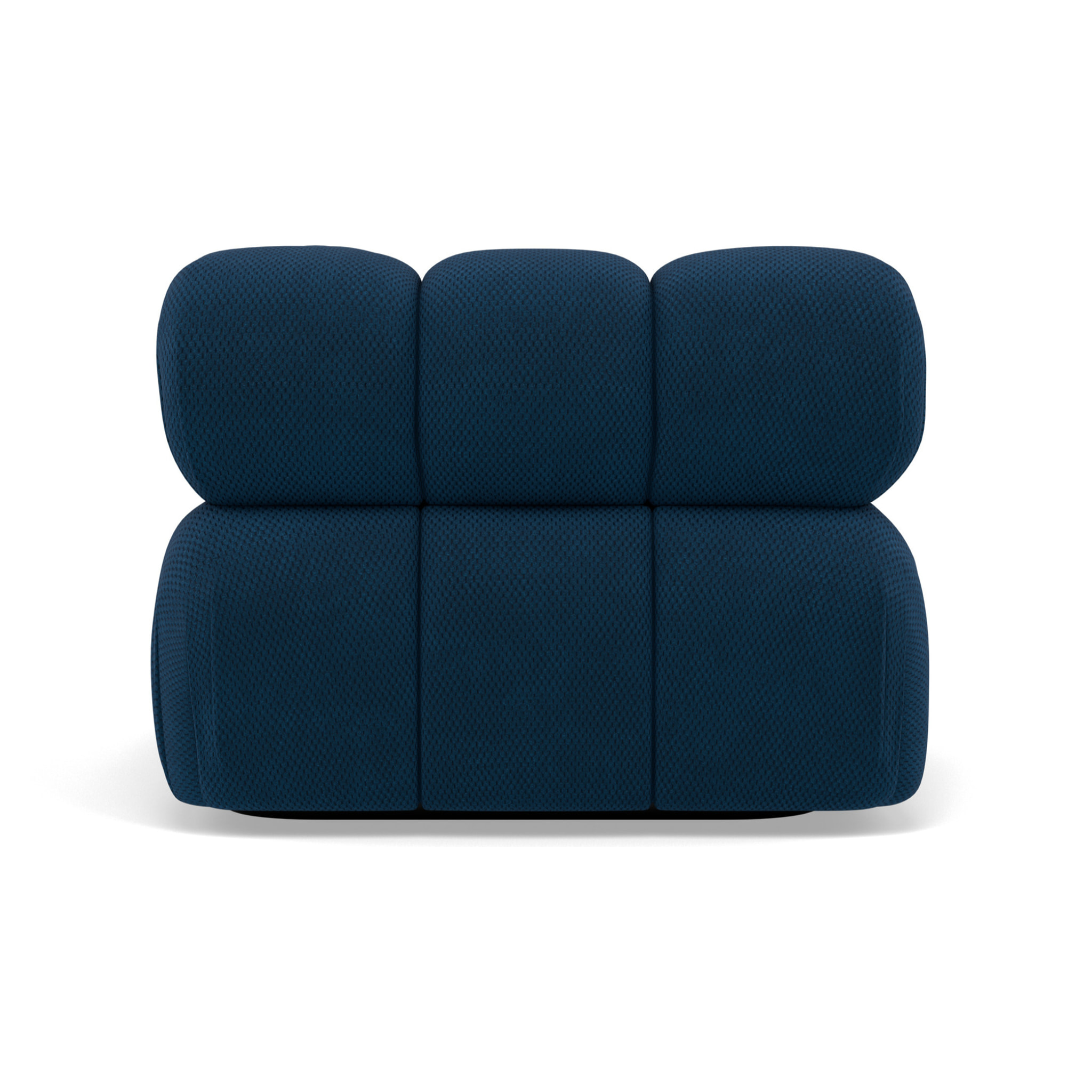 Ruby - module d'assise d'angle droit en velours texturé - Bleu