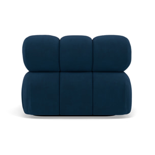 Ruby - module d'assise d'angle droit en velours texturé - Bleu