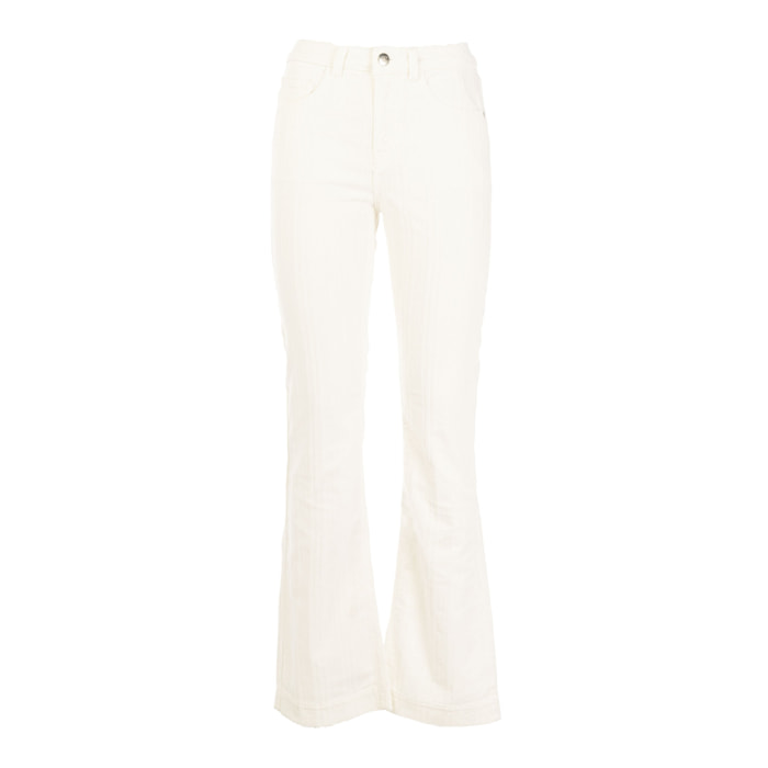 REIGN pantalone donna natural white