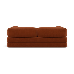 Nebula - Canapé 3 places convertible en velours texturé - Terracotta