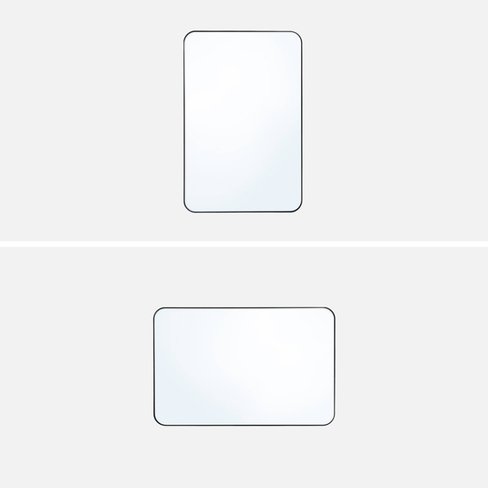 Miroir rectangulaire acier noir 60 x 90 x 1.8 cm - Harold