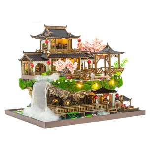 País de las hadas. Maqueta de madera, diseño 3D realista con gran detalle y luces led.